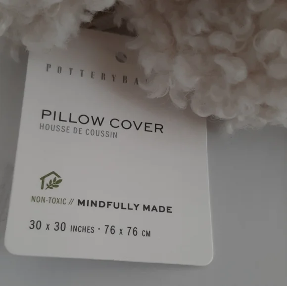 **Pottery Barn 30" Cozy Teddy PillowCover Ivory